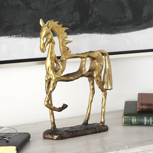 Deco 79 Gold Polystone Horse Sculpture