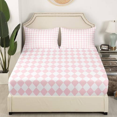 Castle Fairy Diamond Grid Fitted Sheet Twin Size 1