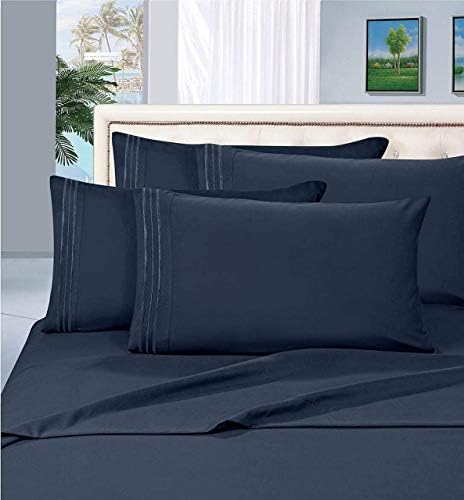 Elegant Comfort 2-Piece Pillowcase Set Navy Blue Standard Size