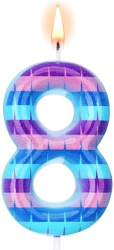 Video Game Birthday Candles Number 8 for Kids Celebration
