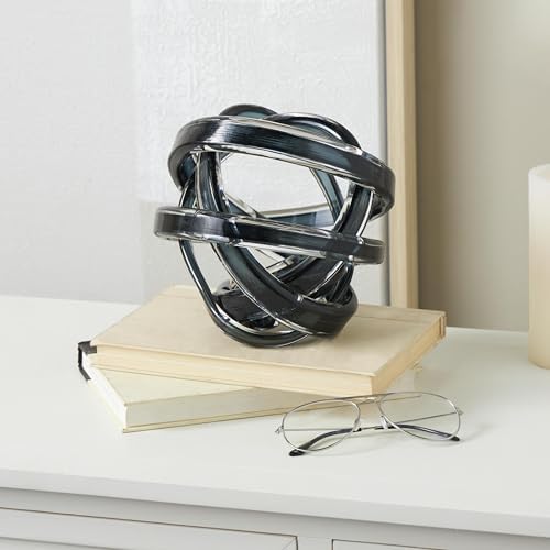 Deco 79 Dark Blue Glass Knot Sculpture 7x7x7 1