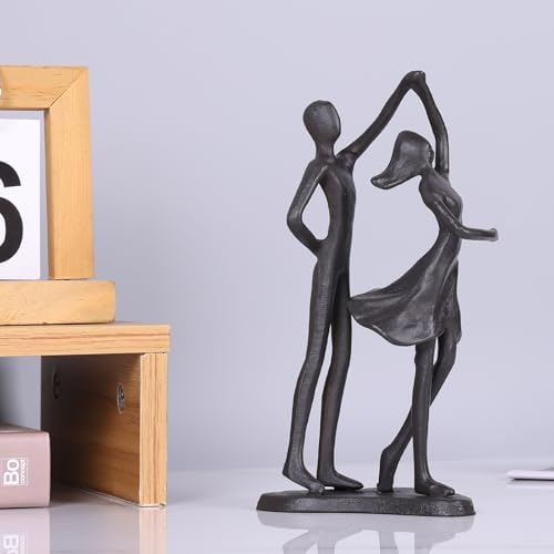 QIANLING Cast Iron Dancing Couple Sculpture - 6th Wedding Anniversary Gift