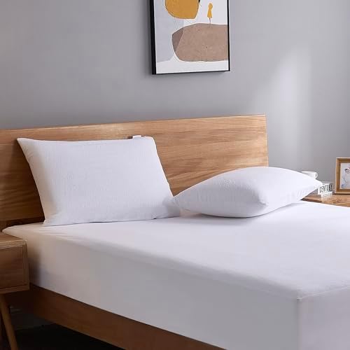 ProtectMySleep Cotton Terry Pillow Protectors - 2-Pack Waterproof Hypoallergenic