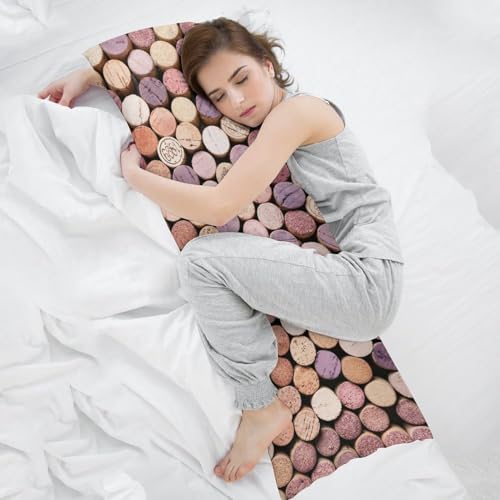 MEIKKO Wine Corks Body Pillow Cover with Zipper 20x54 1