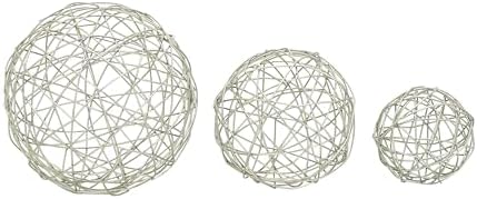 Deco 79 3-Piece Silver Metal Sphere Sculptures Set