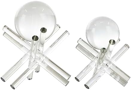 Deco 79 Crystal Abstract Sculpture Statues Set of 2