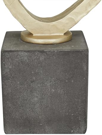 Deco 79 Polystone Gold Abstract Sculpture with Black Base