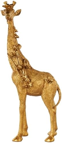 Deco 79 Resin Giraffe Statue with Gold Finish