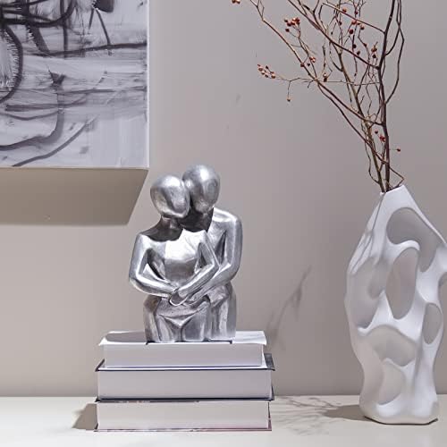 Guichifun Romantic Hug Couple Silver Resin Statue