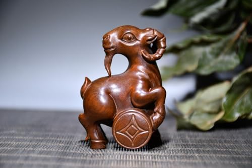 Handcrafted Boxwood 12 Zodiac Cash Sheep Statue