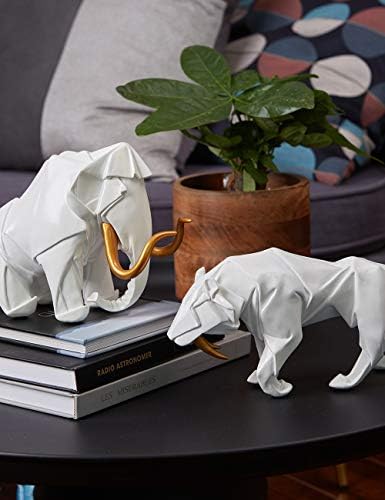 HAUCOZE Dinosaur Mammoth Statue 83inch White Polyresin Decor