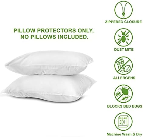 Hudson Comfort Pillow Protector 30x30 Inch 2 Pack Waterproof Zippered
