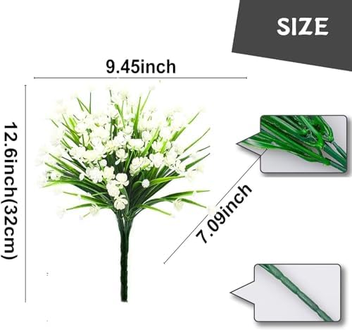KLUFO 12Pcs Artificial Flowers Outdoor Decor Set