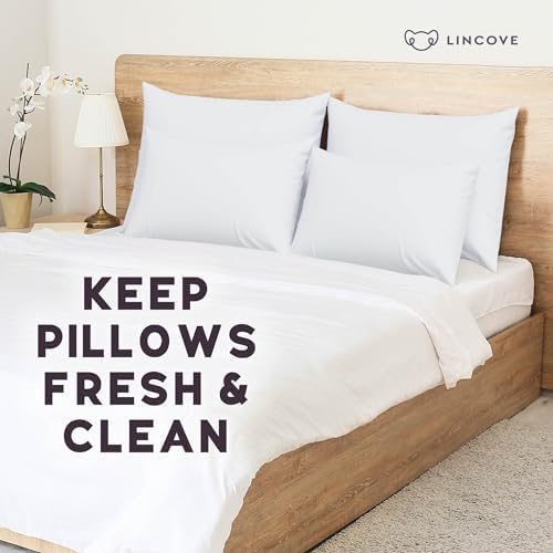 Lincove 100 Cotton Sateen Pillowcase - 500 Thread Count 20x26 Standard Size