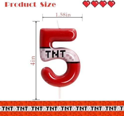 OGnomiFX TNT Number 5 Red Birthday Candle