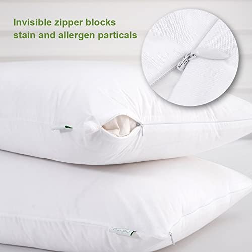 2 Pack Waterproof Pillow Protectors Queen Size