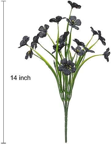 15 Bundle Artificial Orchids UV Resistant Outdoor Decor Black