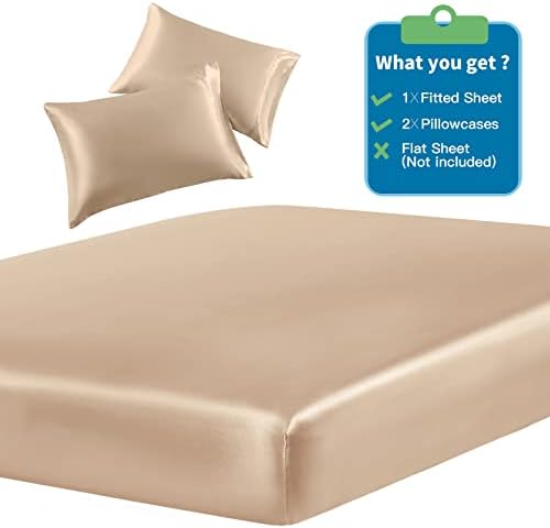 SiinvdaBZX 3-Piece Satin Bedding Set