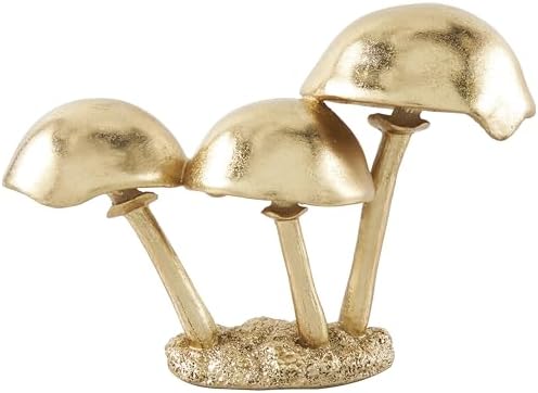 Deco 79 Gold Mushroom Sculpture Home Decor Statue