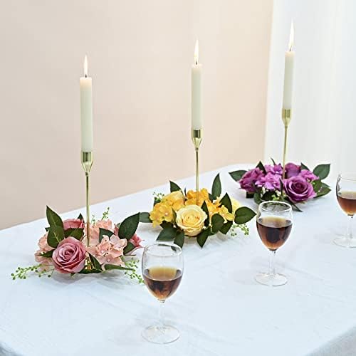 Elegant Rose Candle Wreath for Home Party Decor