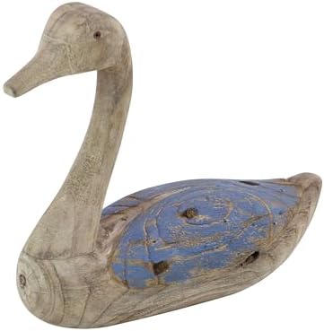 Deco 79 Wood Duck Sculpture Home Decor Set of 2