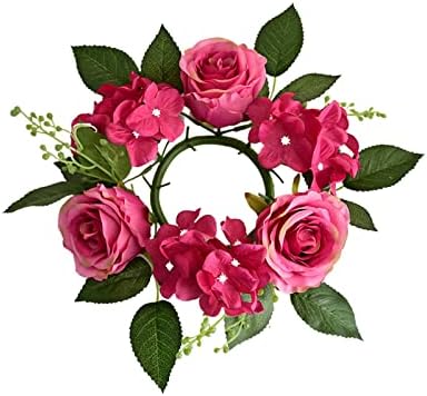 Elegant Rose Candle Wreath for Home Party Decor