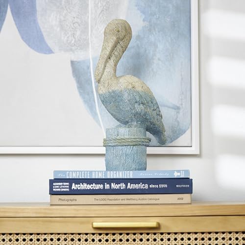 Deco 79 Polystone Blue Bird Statue with Rope Details