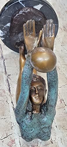 Limited Edition Floor Kid Bronze Sculpture on Marble Base