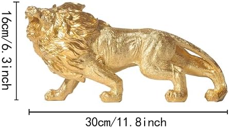 Modern Gold Lion Statue 118 Inch Home Decor Sculpture