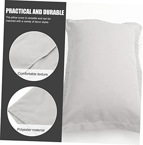 Alipis 2Pc Washable Microfiber Pillowcases - Grey Breathable and Comfortable