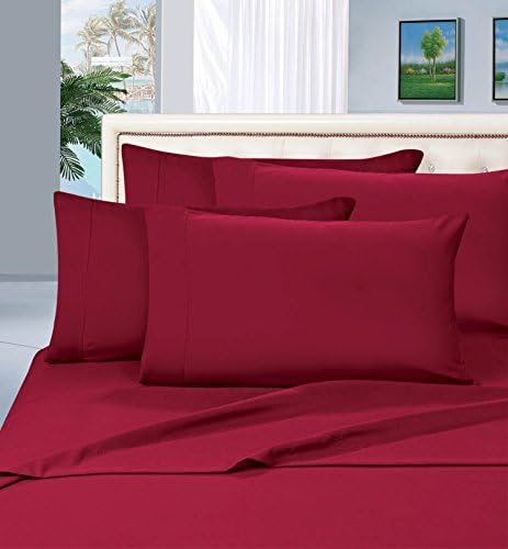 Elegance Linen 2pc Pillow Cases 20x30 Inch Burgundy