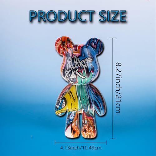 Zige Lily Bear Statue Resin Graffiti Sculpture 1