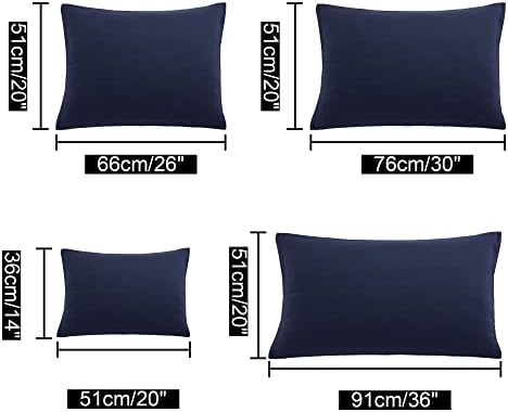 uxcell Zipper Microfiber Pillowcases Set Queen 20x30 Navy