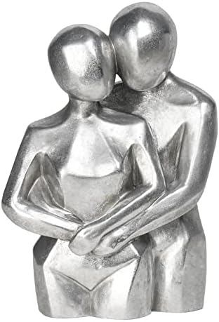 Guichifun Romantic Hug Couple Silver Resin Statue