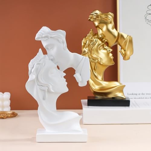 Large Couples Kiss Sculpture Abstract Art Resin Statue