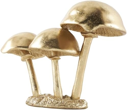 Deco 79 Gold Mushroom Sculpture Home Decor Statue