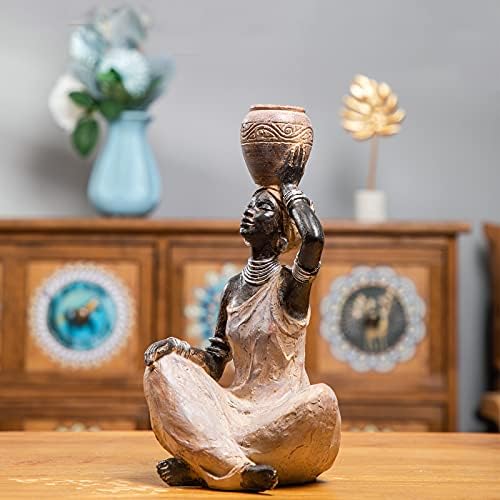 Leekung African Lady Statue Home Decor 94 Inch