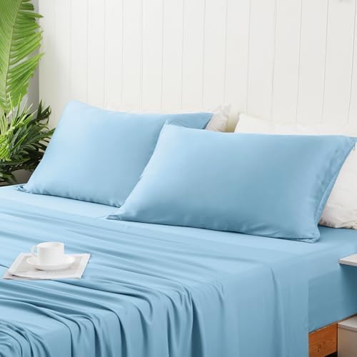 2 Pack Bamboo Cooling Pillow Cases King Size Set of 2