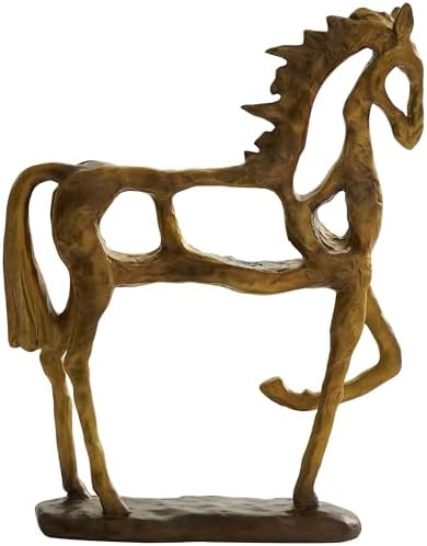 Deco 79 Gold Polystone Horse Sculpture