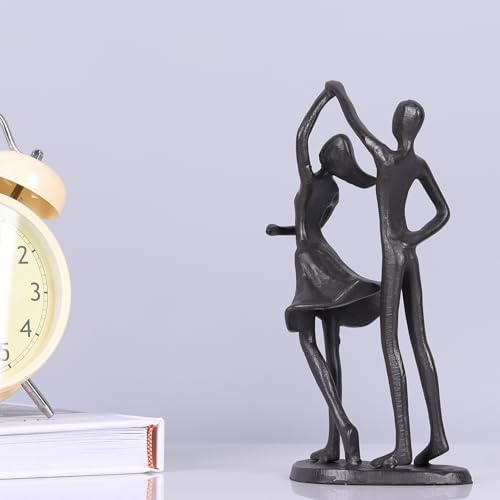 QIANLING Cast Iron Dancing Couple Sculpture - 6th Wedding Anniversary Gift
