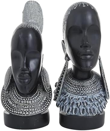 Deco 79 Polystone African Woman Statues Set of 2