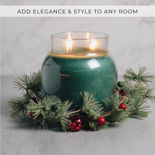 A Cheerful Giver Wreath Candle Ring with Jingle Bells