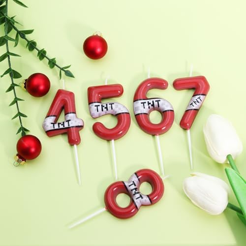 OGnomiFX TNT Number 5 Red Birthday Candle