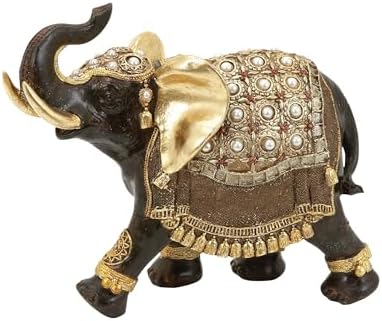 Deco 79 Polystone Elephant Decor Statue 10x4x9