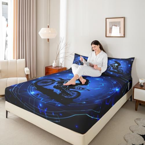 Castle Fairy Motorcycle Fitted Sheet Set with 2 Pillowcases