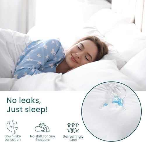 Waterproof Pillow Protectors with Zipper - 2 Pack King Size