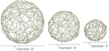 Deco 79 3-Piece Silver Metal Sphere Sculptures Set