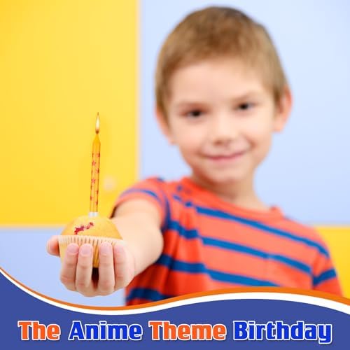 Conelist 12Pcs Anime Star Themed Birthday Candles Yellow Red