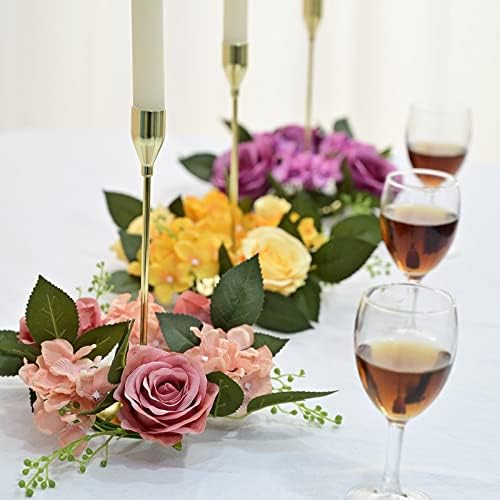 Elegant Rose Candle Wreath for Home Party Decor
