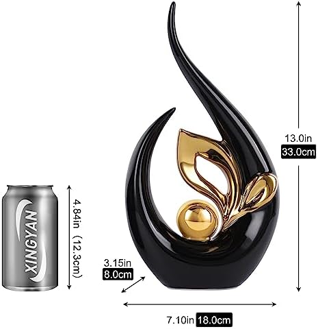 Modern Ceramic Art Statue with Gold Accents 1